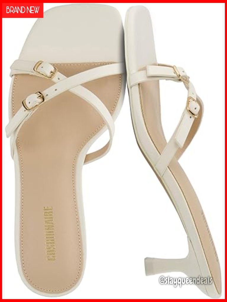 Strappy Kitten Heel Sandals With Cushioned Footbed